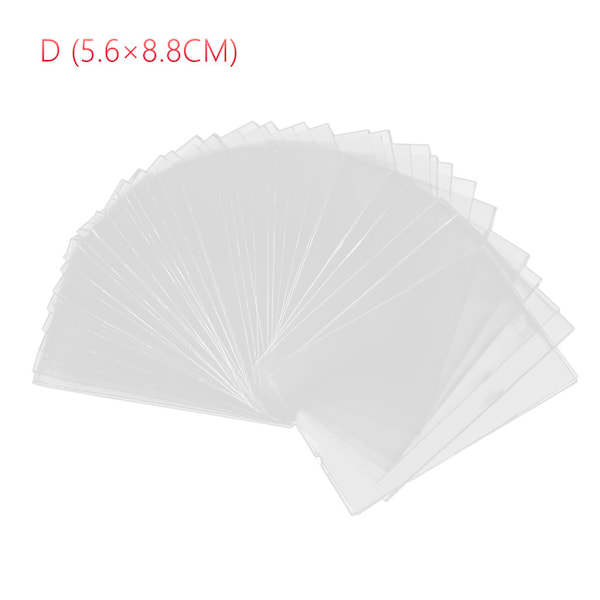 100 st/set Kortfickor Transparenta Toppmatare Korthållare Skydd Tjocka Samlarkortshållare Klara Skyddsfickor 0.05 5.6x8.8CM
