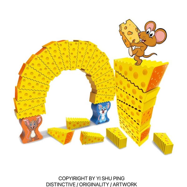 Barnas bordleketøy: Stablemus, kaker, ost og 707-B19 Mouse Stacking Cheese