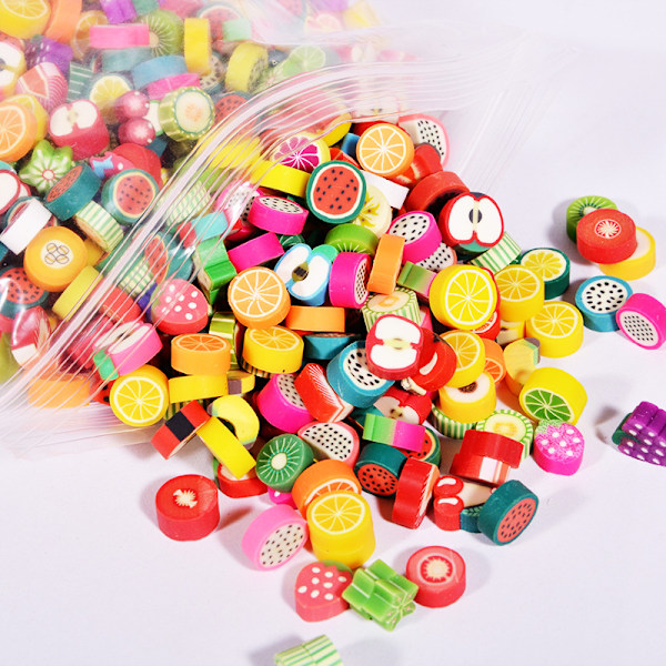 150 pcs/lot Fruit Theme Handmade Polymer Clay Loose Beads for Je