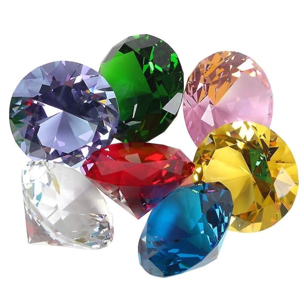 100 stk 20 mm fargerik akryl krystall diamant smykker edelstener Simulering diamant krystaller skatte edelstener dekorasjon (blandet farge) høy kvalitet