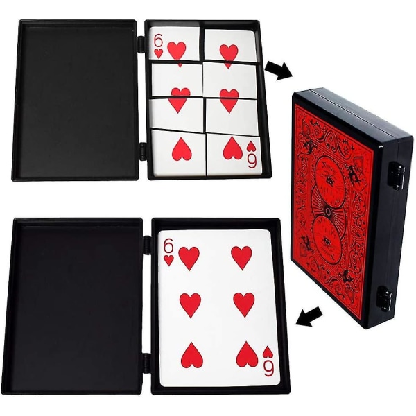 To stykker professionelt revet spillekort gendannelse Magic Trick Box med video tutorial nærbillede Magic Props Case Legetøj til børn og voksne