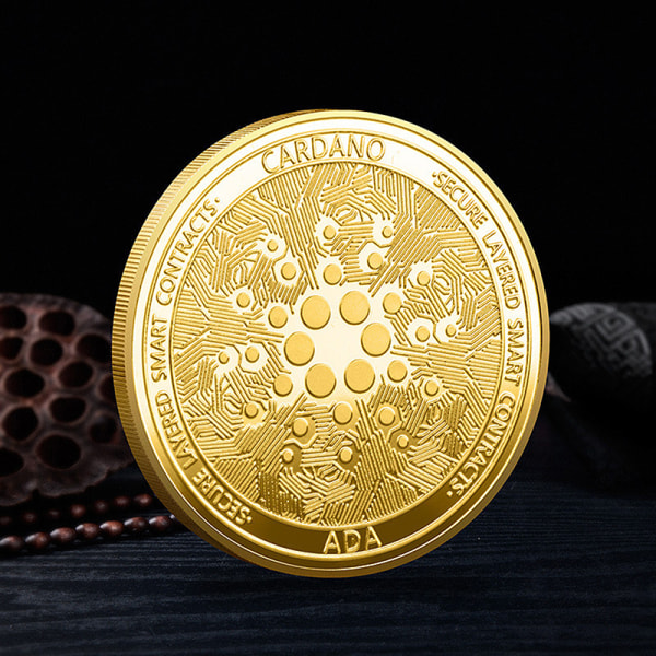 Platert Cardano ADA Coin Kryptovaluta Fysisk Samling meta Gold