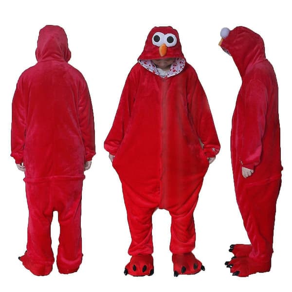 Sesamgade Cookie Monster Blårød Elmo Kostume Pyjamas-Perfekt Re Red kids 100