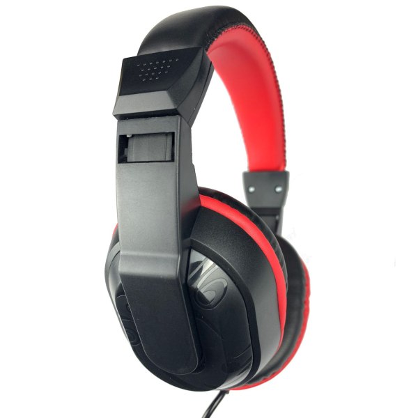 Over-Ear Gaming-hovedtelefoner med tilbagetrækkelig mikrofon, sort/rød