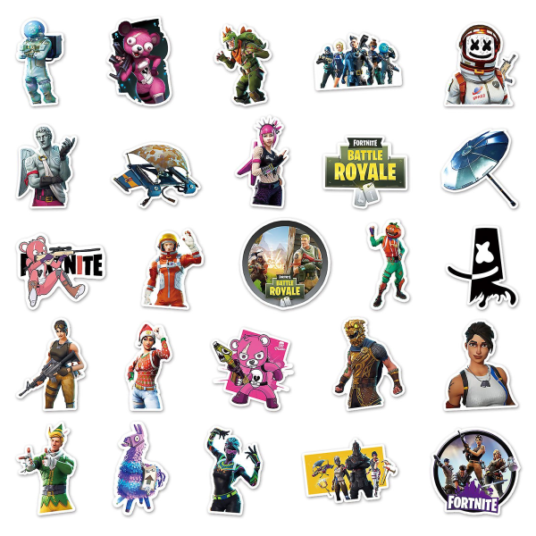 50 stk/sæt Fortnite Stickers Diy Vandtæt Bagage Laptop Cup Skateboard Stickers