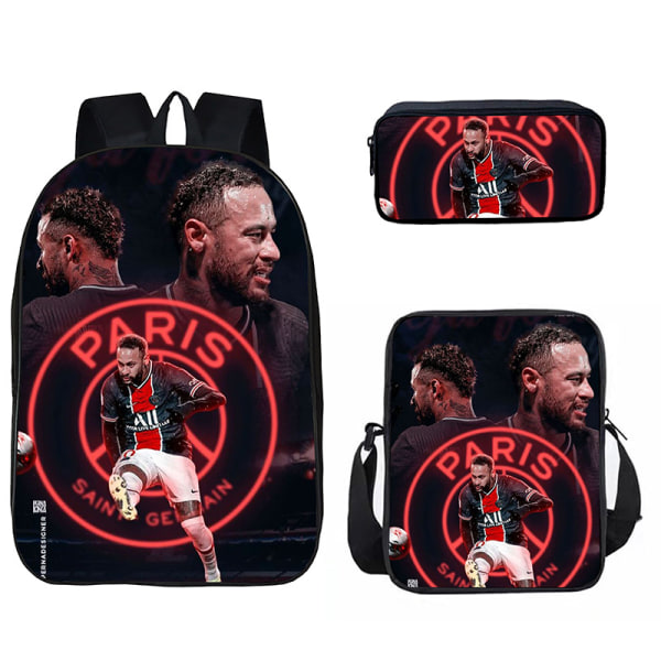 neymar Football backpack Student school bag in three sets red