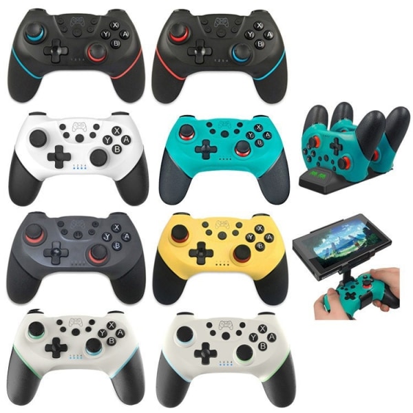 Switch/OLED/Lite -konsolille Bluetooth-ohjain 6-akselisella langattomalla peliohjaimella Left Blue, Right Red