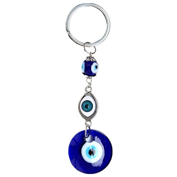 1 stk 3 mm Funny Turkish Blue Eye nøglering Delikat rygsæk hængende ornament (12x3cm)