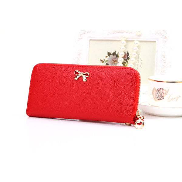 Women Wallet Long Clutch Faux Leather Card Holder Fashion Purse Lady Woman Handbag Bag red