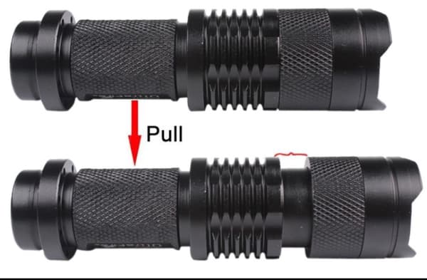 MINI CREE Q5 lommelygte 2000 Lumen VANDTÆT Sort