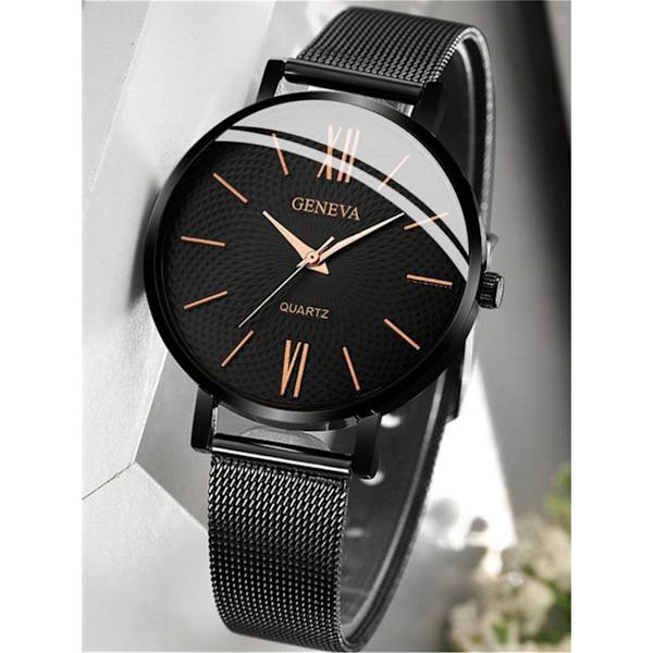 Nyt dameur i simpelt design - dameur med mesh-sportsrem Black