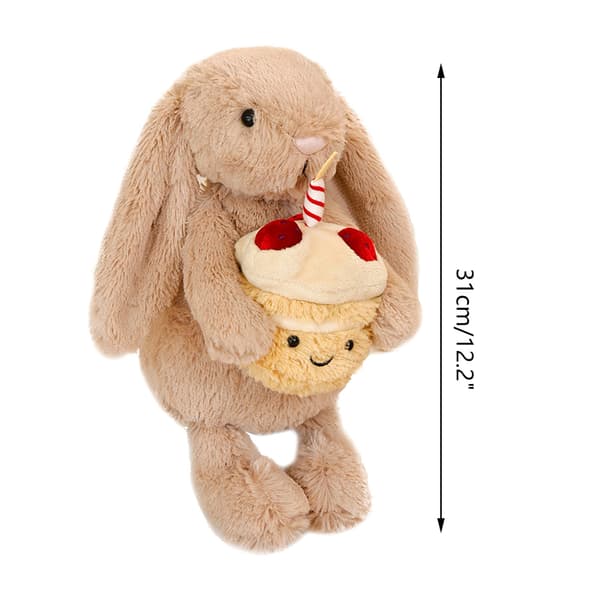 Original Jelly Cat 30cm Bashful Bonnie Holding a Birthday Cake Plush A2