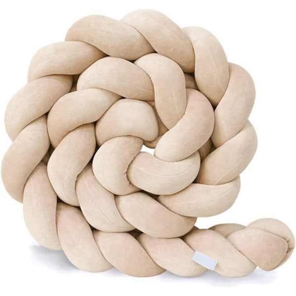 En-delt sprinkelsengspute, bomullsbaby pute, ideell for reiser, fløyels pute for babyer, 2,5m beige 2.5m