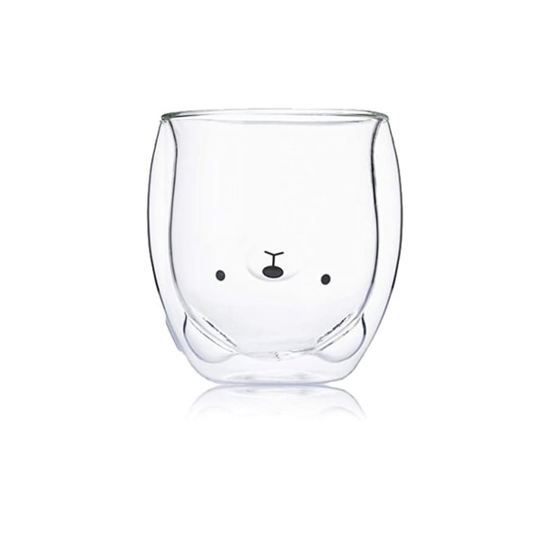 Dricksglas kaffeglas dubbelväggig isolerande glas espressokopp (björn)