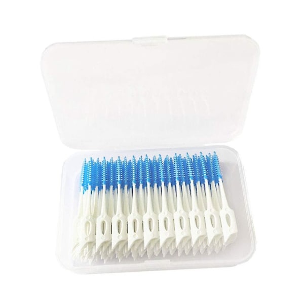 160 Pcs Teeth Interdental Brush Tootpick Flosser Toothpick Sticks - Blue, 8.5cm