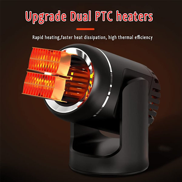 Bærbar bilvarmer, 12V 120W bilvarmer defroster