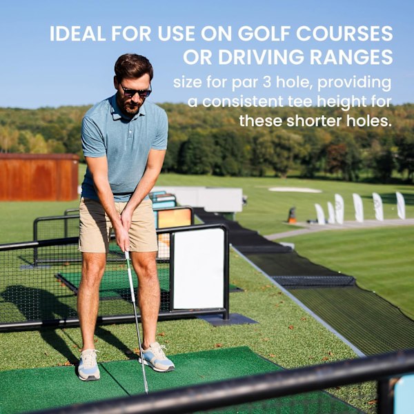 Golf Gummi Tee til Driving Range, 5-pak, Blandet eller Samme Størrelse, Trænings Tee White 5 Pack All 3.0''