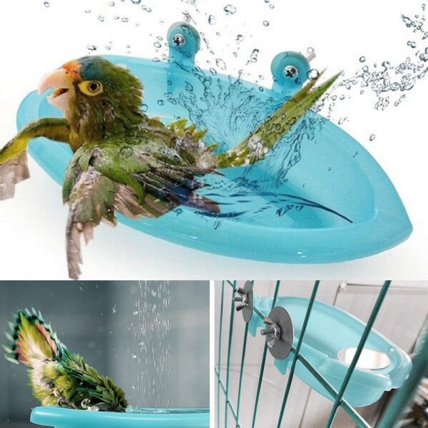 Fugle badekar med spejl, Fuglebur bruser tilbehør, badekar