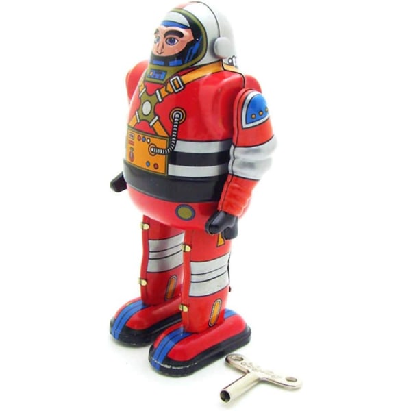 Astronaut Robot Spring Wind-up Tin Toy, Adult Collection Novelty Gifts Home