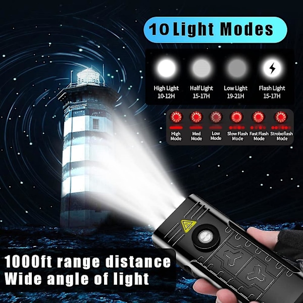 7000 Lumen Kraftfulla Cykellampor Fram och Bak, 5 LED Super Stark USB Uppladdningsbar Vattentät Cykel