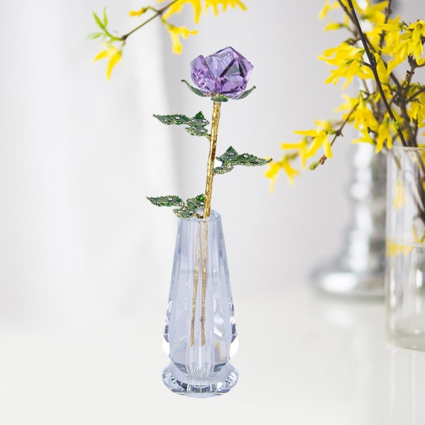 Graceful Crystal Rose -koriste äitienpäivän vuosipäivä Purple 25x6.5cm