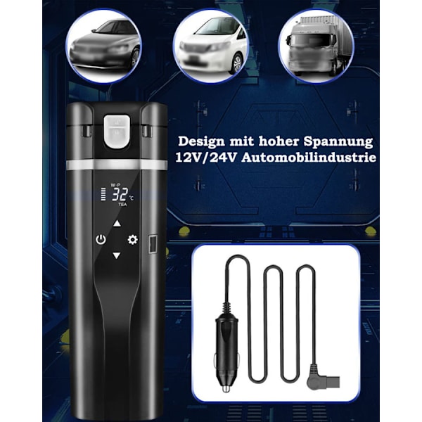 24V/12V sähköinen matkakahvinkeitin autoon/rekkaan, auton lämmitysmuki