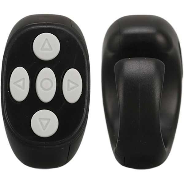 Bluetooth-fjärrkontroll för sidvändning, trådlös rullfjärrkontroll, laddningsbar, ringdesign Bluetooth-fjärrkontroll Black