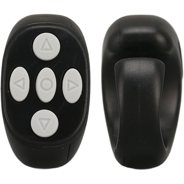 Bluetooth Fjernbetjening Sideskifter, Trådløs Rulning Fjernbetjening, Genopladelig, Ring Design Bluetooth Fjernbetjening Black