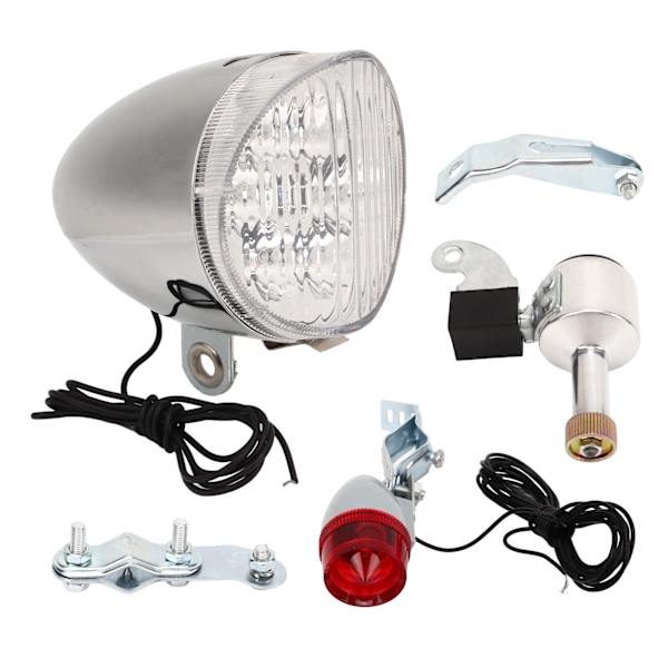 Retro Sykkellyssett Profesjonelt Vintage Sykkelforlykt LED Baklyskit med Generator for DIY Modifisering