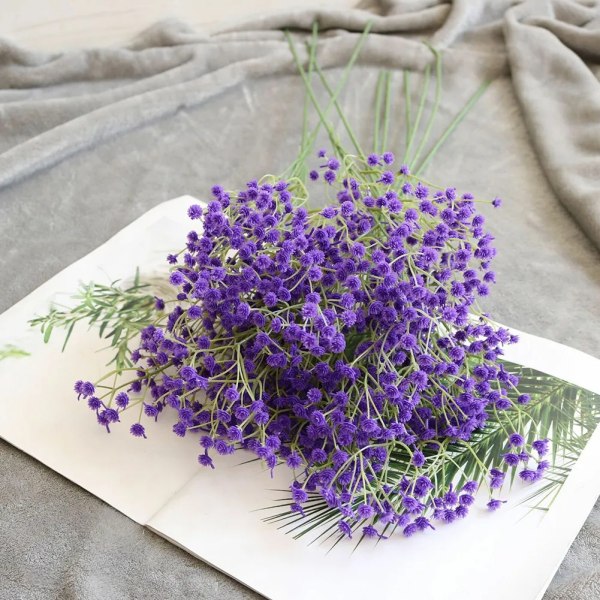 1 kpl Tekokukat Muovi Gypsophila DIY Kukkakimppuja Järjestely 64cm Häät Juhla Koti Dekor dark purple