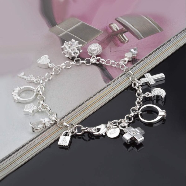 S925 Silver Thirteen Hanging Pieces Armband för kvinnor presentarmband & armband Smycken