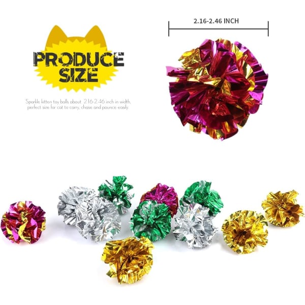 25 kpl Crinkle-palloja kissan leluiksi - Alkuperäiset Mylar Crinkle -pallo kissan leluiksi