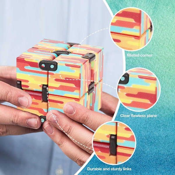 Cool Cube Legetøj: Håndholdt Magisk Terning Cool Ting Gadgets Unikke Fødselsdagsgaver Drenge Piger Børn Voksne Angst Stressaflastning Sansestimulerende Legetøj Orange