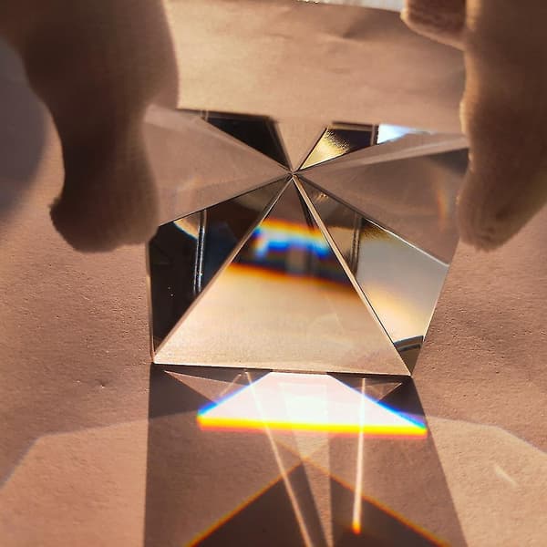 Regnbue Prisme Optisk Glass Krystall Pyramide 40mm Høy Polyedrisk Rektangulær Pyramide Vitenskap Populærvitenskap Studenter{AZC}