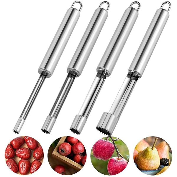 4 kpl Fruit Corer, monitoiminen hylsy, Apple Corer, ruostumaton teräs