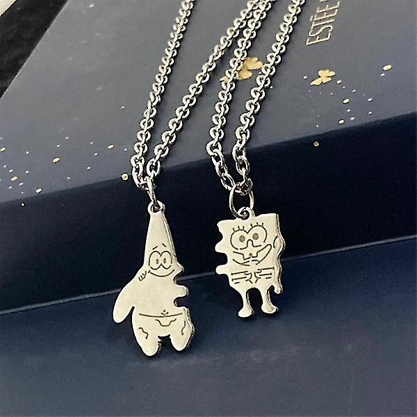 Spongebob Squarepants Pie Big Star Couple Titanium Steel Kaulakoru Ei haalistu