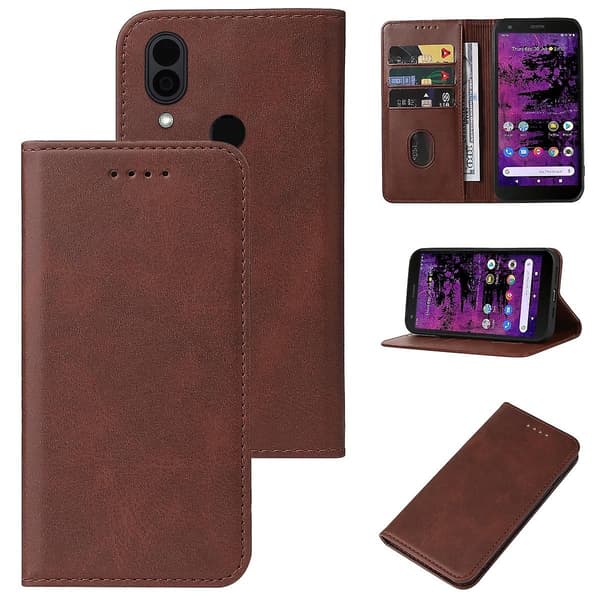 Magnetisk lærveske for Cat S62 Pro Brown