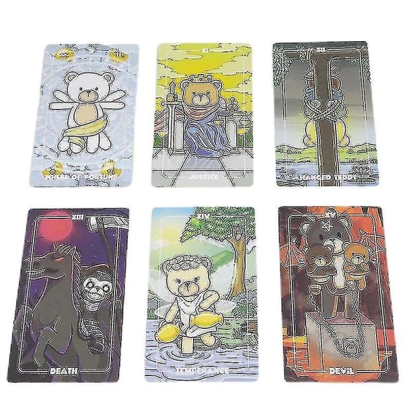 12*7cm Teddy Tarot Prophecy Fate Divination Deck Familiefest Brætspil Kort