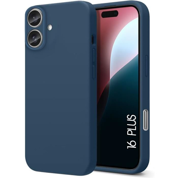 Etui for iPhone 16 Plus - Ultratynn støtsikker flytende silikonbeskyttelse Marineblå