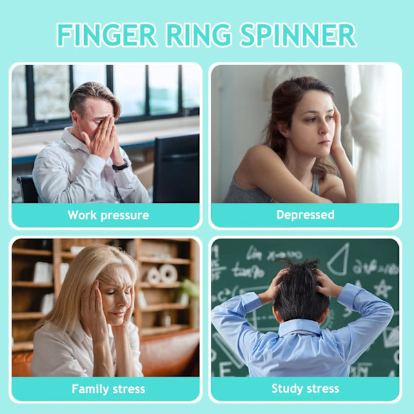 40 Finger Massage, Akupressur Hand Finger Massage Ringar, Akupressurring för Fingermassage eller Tåmassage, Blandade Färger