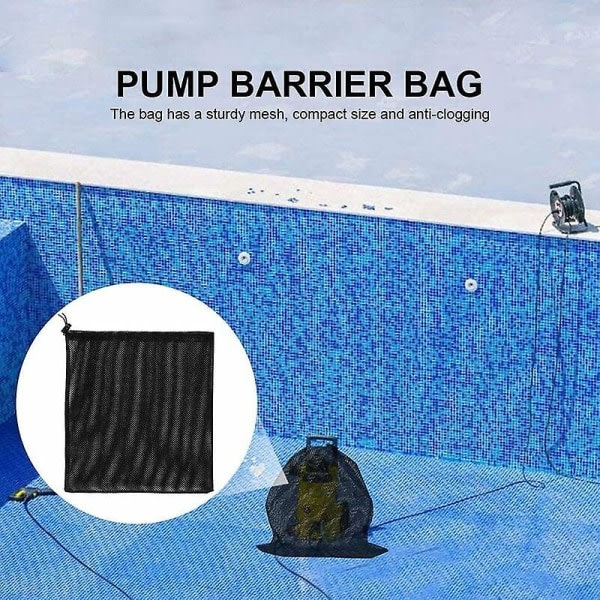 45x45 cm pumpefilterpose med snøre, vandpumpefilterpose Støvpumpefilterpose Filternetpose tilbehør Akvariumfiltrering og udendørssvømning