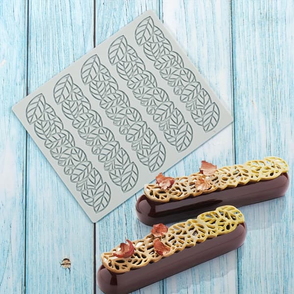 Kake Blonde Matte Silikonform, Kjærlighetsboble Bladform for Sjokoladebakverkdekorasjon 2pcs