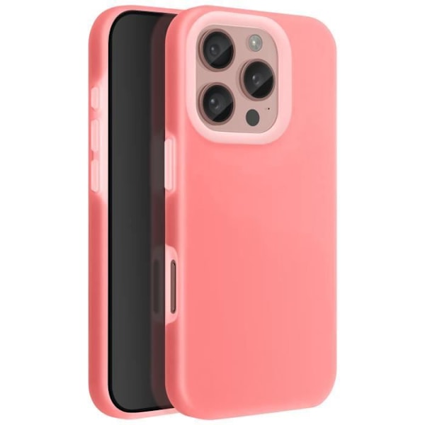 Case for iPhone 16 Pro Soft Silicone Soft inside Raised Edge Powder Pink