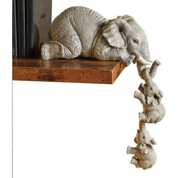 Elefanthylla figurer, mamma elefant och baby elefant, present