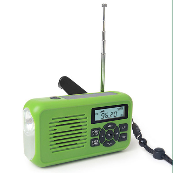 Monitoiminen hätäradio, AM/FM/WB säähälytys aurinkokäyttöiset käsikäyttöiset radion, 2000mAh virtapankki