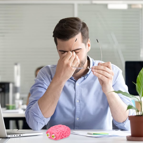2 Styk Hjerne Stressbold Øjne Klem Legetøj Stress og Angst Lindring Bold