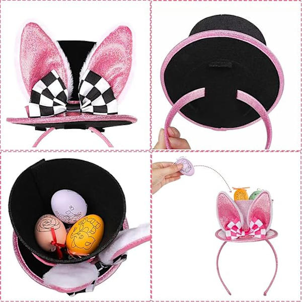 DIY Påskehatt Hodebånd med 3 Påskeegg Morsomme Mini Topphatt Hodebånd Interaktive Rekvisitter