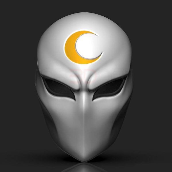 Moon Knight Marvel-heltefilm med samme hodeplagg rekvisitter Moon Knight Model Cosplay Mask-platina Moon Knight