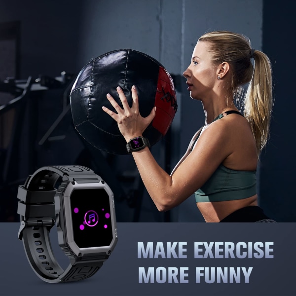 Smart watch med Bluetooth samtal (Svara/Ring) Watch för Android och iPhone 5ATM Vattentät watch Fitness Tracker med stor skärm