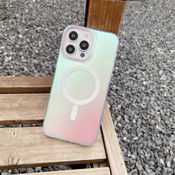 Etui for Apple 15pro mobiltelefon iPhone16, frostet fargeskiftende fargerik Magsafe magnetisk sugeforing iPhone16 plus